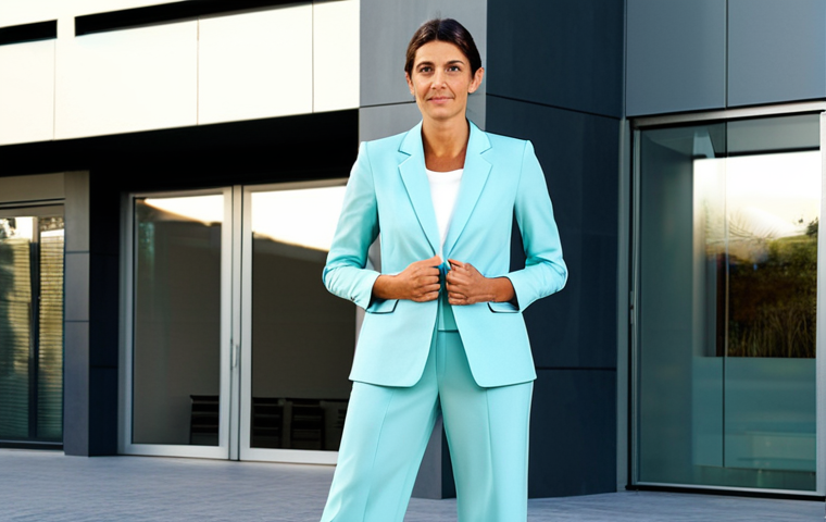 **

A professional architect, fully clothed in a modest pantsuit, standing in front of a newly designed eco-friendly building in Barcelona. Natural sunlight, perfect anatomy, correct proportions, well-formed hands, proper finger count, professional architectural photography, safe for work, appropriate content, fully clothed, professional, family-friendly.

**
